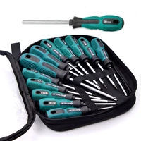 13pcs insulated screwdriver set magnetic torx u type screwdriver bit set handle precision household repair hand tool kit