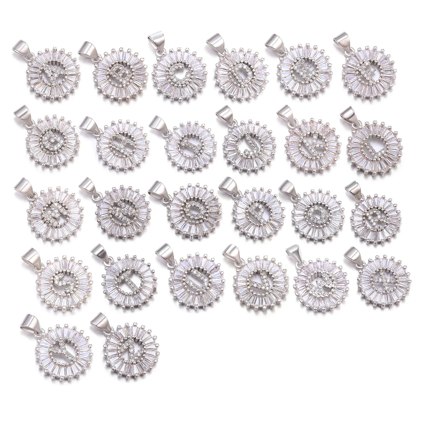 

Cubic Zirconia Crystal Gold Plated Micro CZ Pave 26 Letter A-Z Alphabet Pendant Hot Sale Women Girls Initial Charm DIY Jewelry