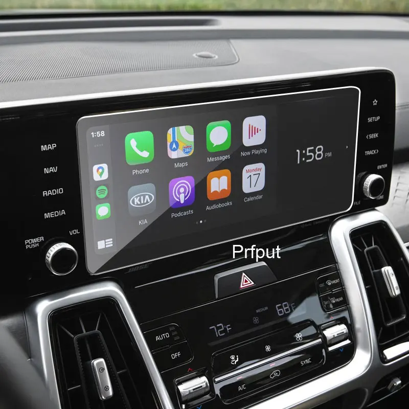 غشاء واقي من الزجاج المقوى لسيارة Kia Sorento Hybrid SUV 2021 ، شاشة ملاحة GPS ، فولاذ ، تحكم في شاشة LCD