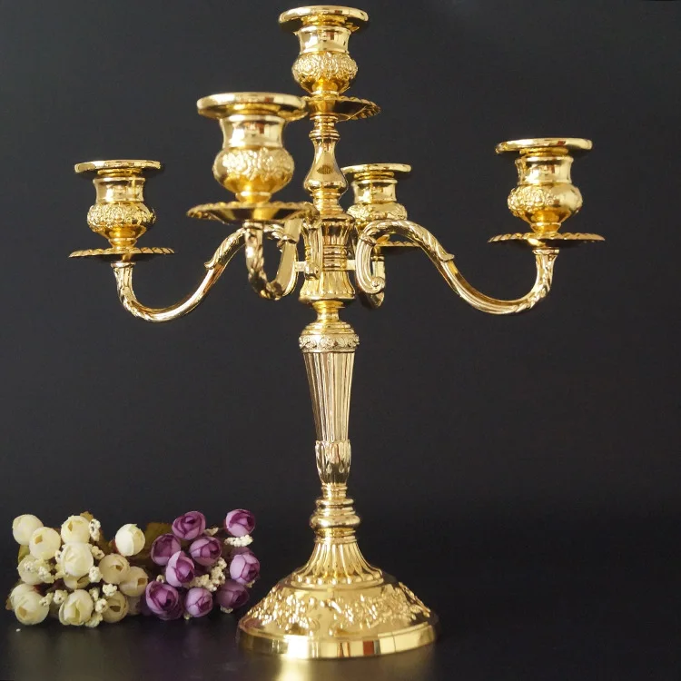 Античные золотые подсвечники в стиле ретро высокий Бронзовый Серебряный