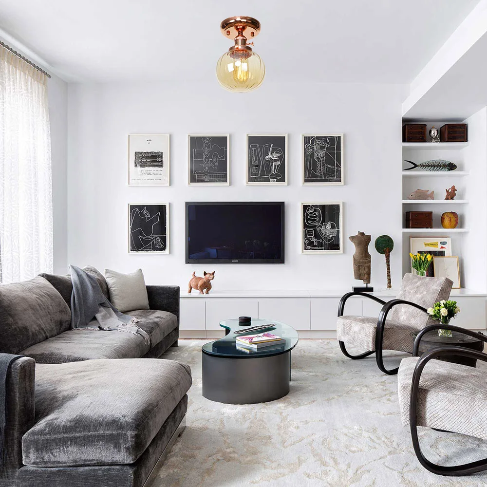 Светодиодный светильник в скандинавском стиле металлический стеклянный