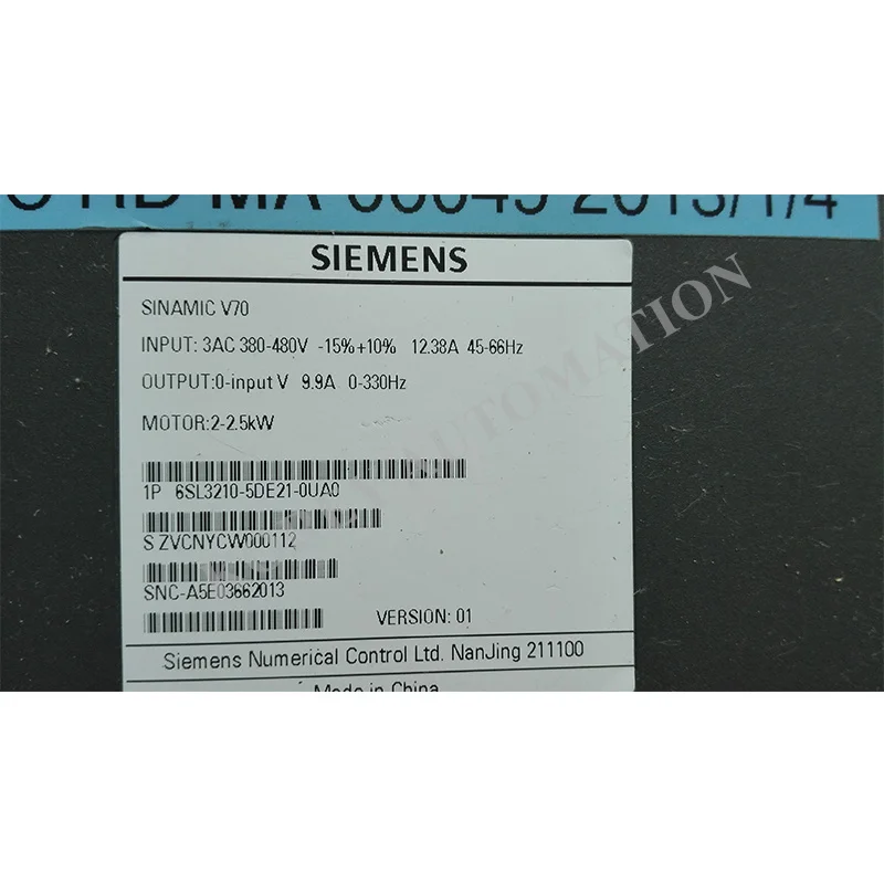 В наличии SIEMENS сервопривод 6SL3210-5DE21-0UA0 2-2.5KW Sinamics V70 полностью протестирована |