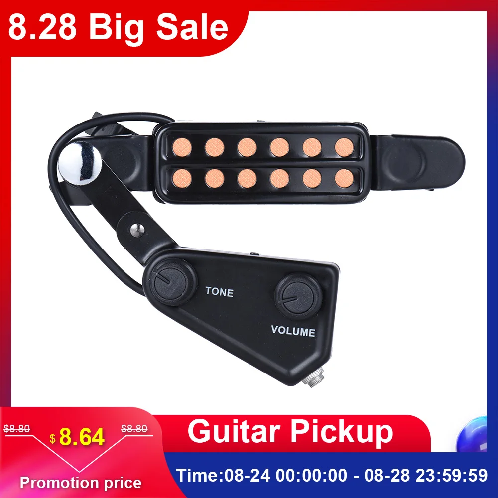 Магнитный преобразователь звукового отверстия для акустической гитары с 12