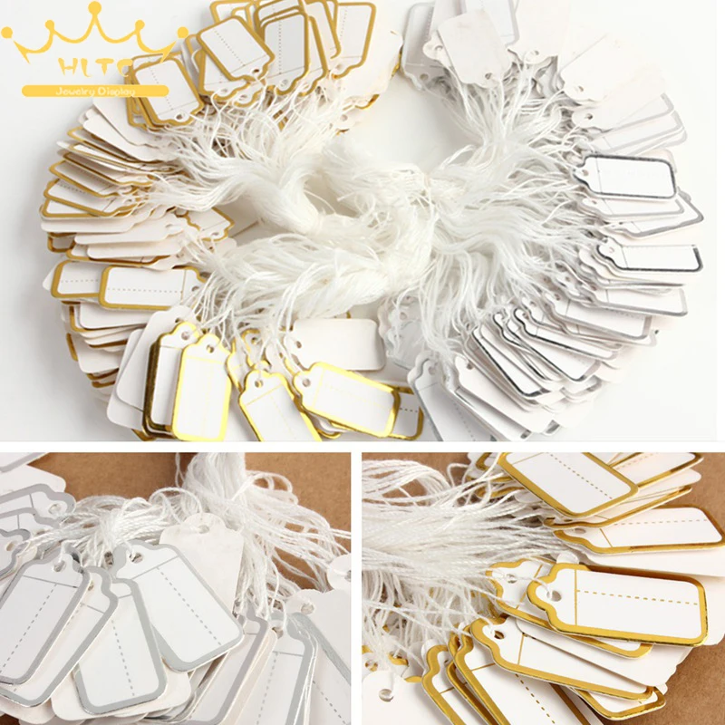 500 шт ювелирные изделия ценовые бирки с серебряной нитью этикетка цена