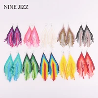 ninejizz womens earrings bohemian multicolor beads tassel earrings for women handmade dangle drop earrings fashion jewelry