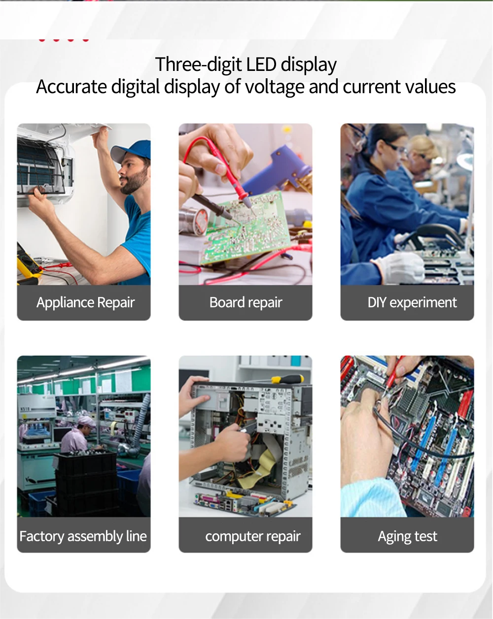 СВЕТОДИОДНЫЙ Цифровой Регулируемый источник питания постоянного тока KPS3010D 0 ~ 30 в
