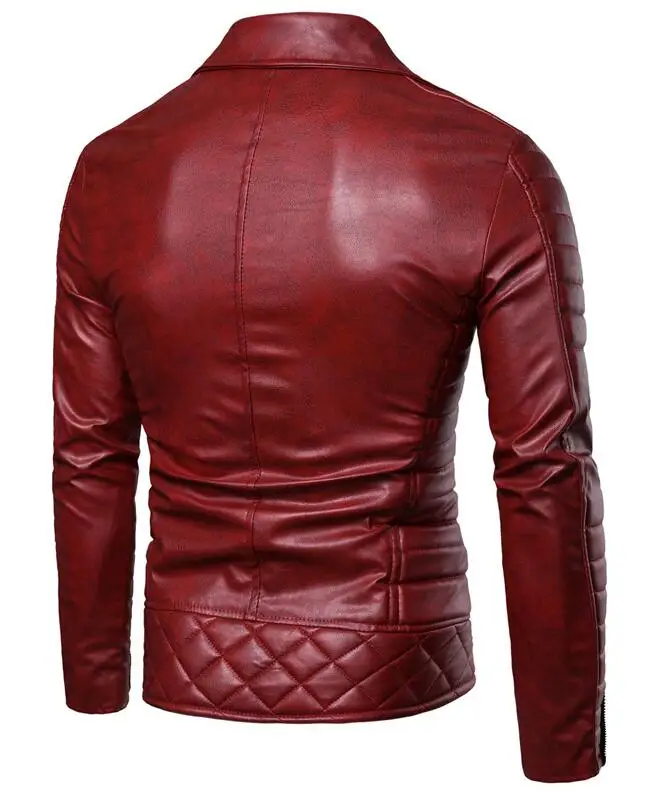 Мотоциклетные Куртки из искусственной кожи мужские зимние куртки на молнии