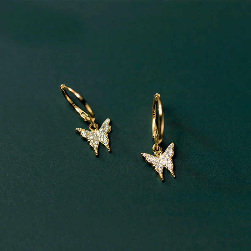 

Женские серьги-кольца с бабочками MloveAcc, из стерлингового серебра 925 пробы, ювелирные украшения для праздника