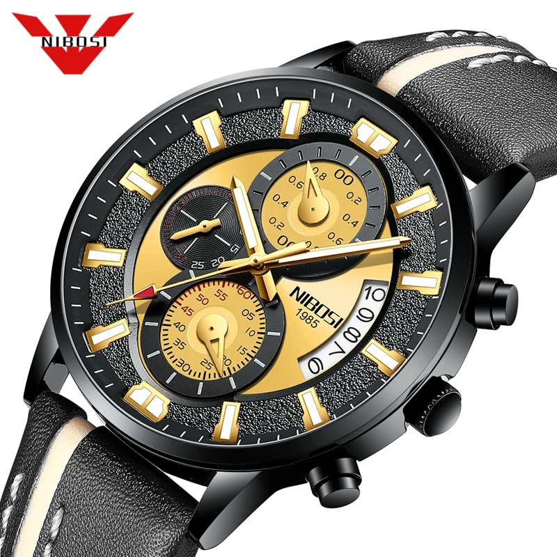 

NIBOSI Watch for Men Chronograph Quartz Watch Military Sport Wristwatch Waterproof Saat Erkek Kol Saati Clock Relogio Masculino