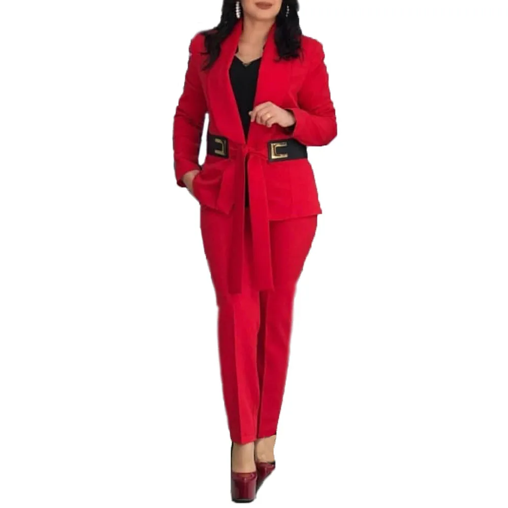 Женский весенне-осенний комплект из двух предметов офисный женский деловой