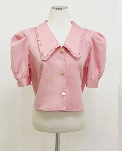 Блузка Женская Весенняя белая оверсайз с коротким рукавом | одежда