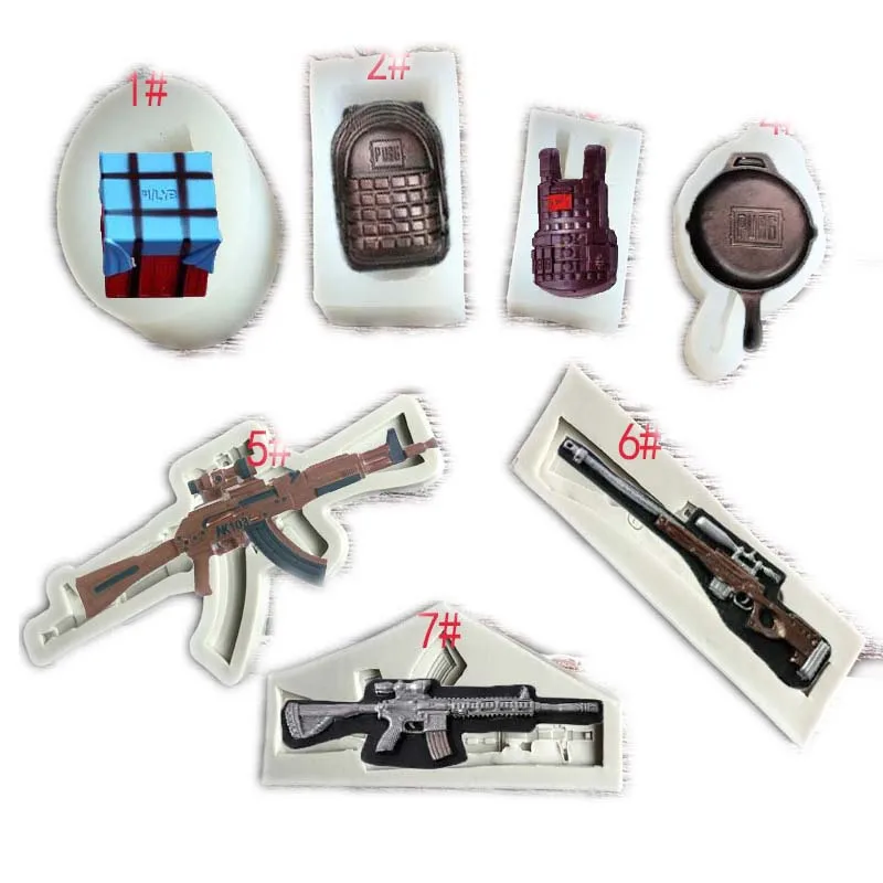 

3D DIY baking chocolate cake mold machine gun shaped silicone fondant mold for cake decoration-1