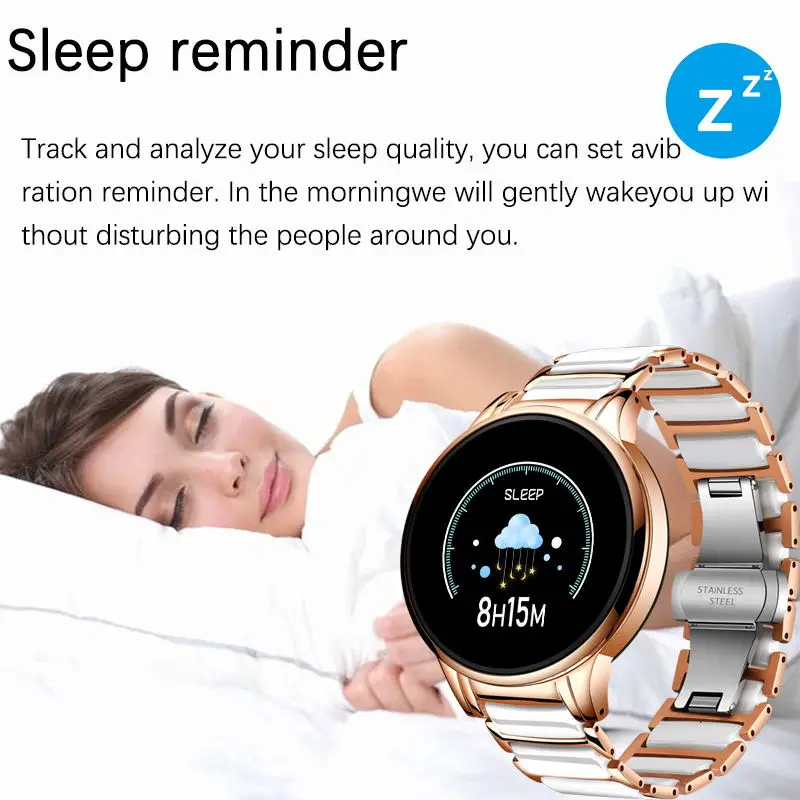 

Luxury Smart Watch Women Waterproof Sports Fitness Tracker For Android ios Reloj inteligente Ceramic Strap smart watch Men