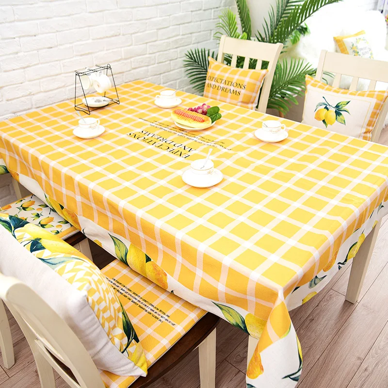 Круглая прямоугольная скатерть Simanfei американская пасторальная лимонная