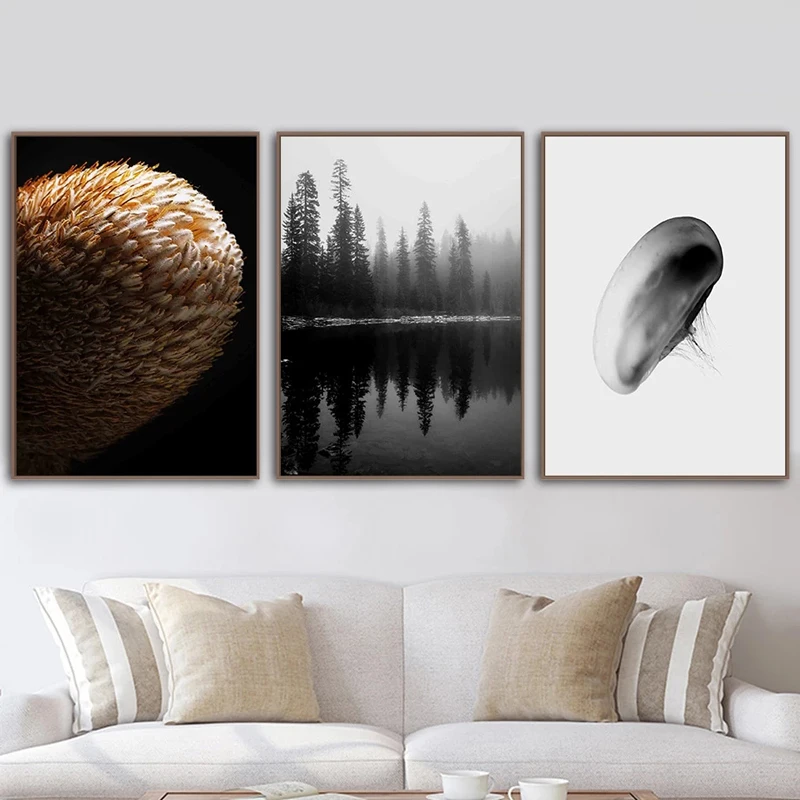 Hyacint цветок елка озеро облако фотокартина на холсте скандинавские постеры и