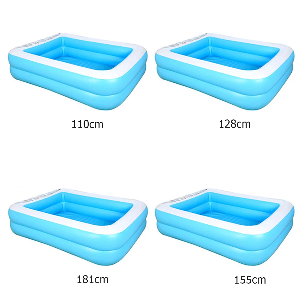 

110/128/155CM Rectangular Inflatable Swimming Pool Thicken PVC Paddling Pool Bathing Tub Outdoor Summer Swimming Pool For Kids