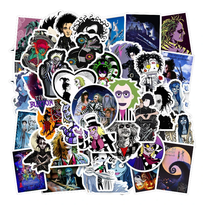 103050pcs pack movies tim burton edward scissorhands stickers laptop waterproof skateboard phone car guitar kids toy sticker free global shipping