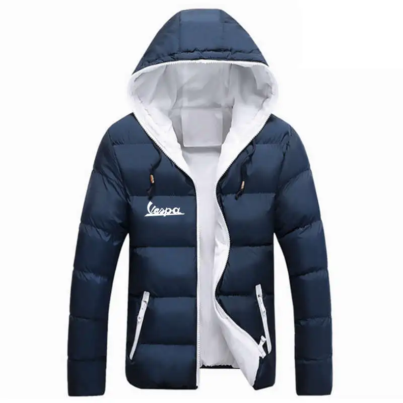 

VESPA Vattery Car Logo 2021 Autumn Winter New Men's Printed Solid Color Zipper Hooded Cardigan Running Sports Jacket