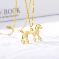 cute poodle pendant necklace choker gold chain necklace women charm simple necklaces dog stainless steel new engagement jewelry