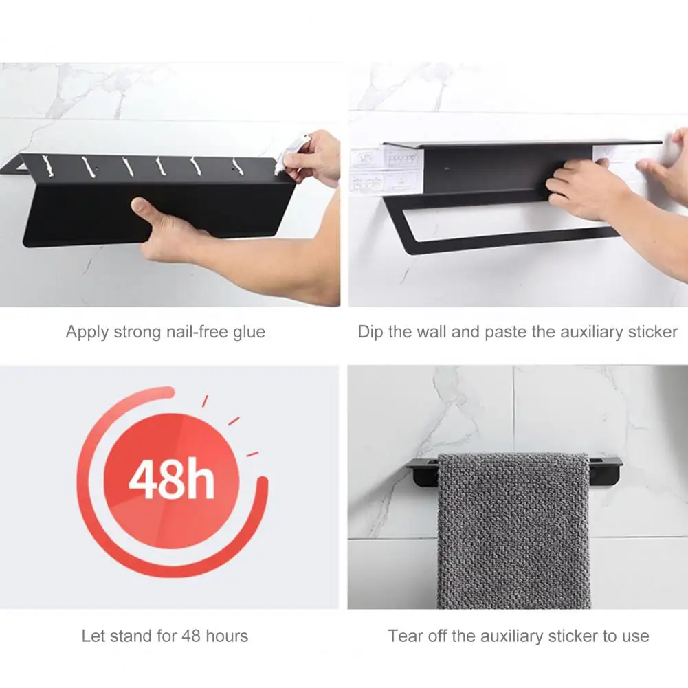 Алюминий Однослойная настенный перфорация Ванная комната Полотенца держатель