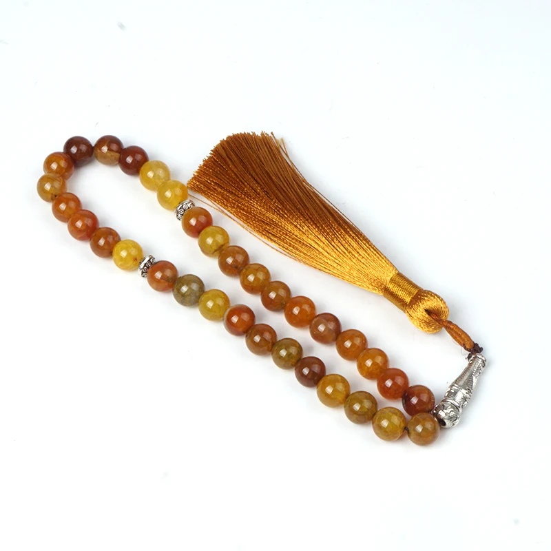 Натуральный Камень Бисер Dragon Vein Агаты Исламская мусульманская молитва Tasbih Аллах