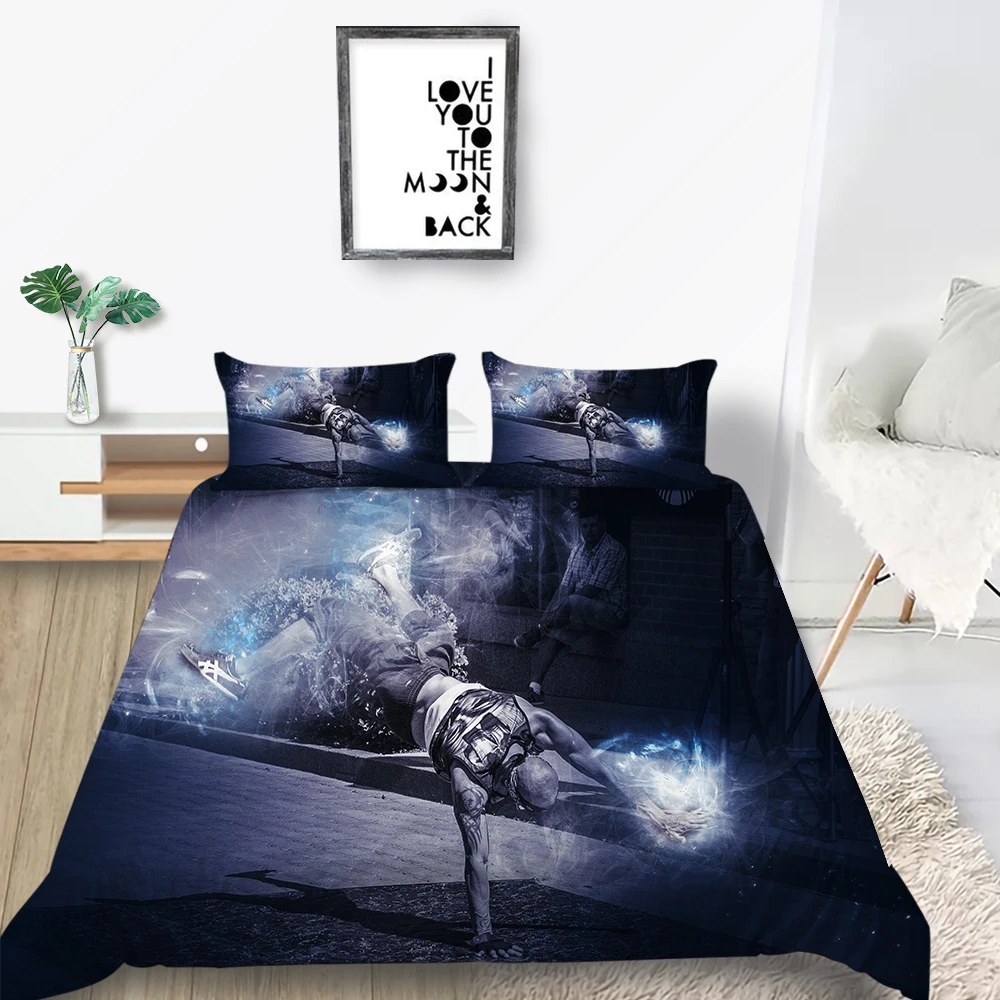 

Креативный Комплект постельного белья в стиле хип-хоп, популярный удобный комплект постельного белья большого размера с пододеяльником дл...