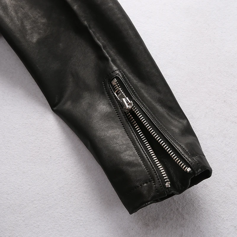 

New Men 2021 Black Personality stitching Motorcycle Leather Jacket Fashion Large lapel diagonal zipper Rider Biker Jackets