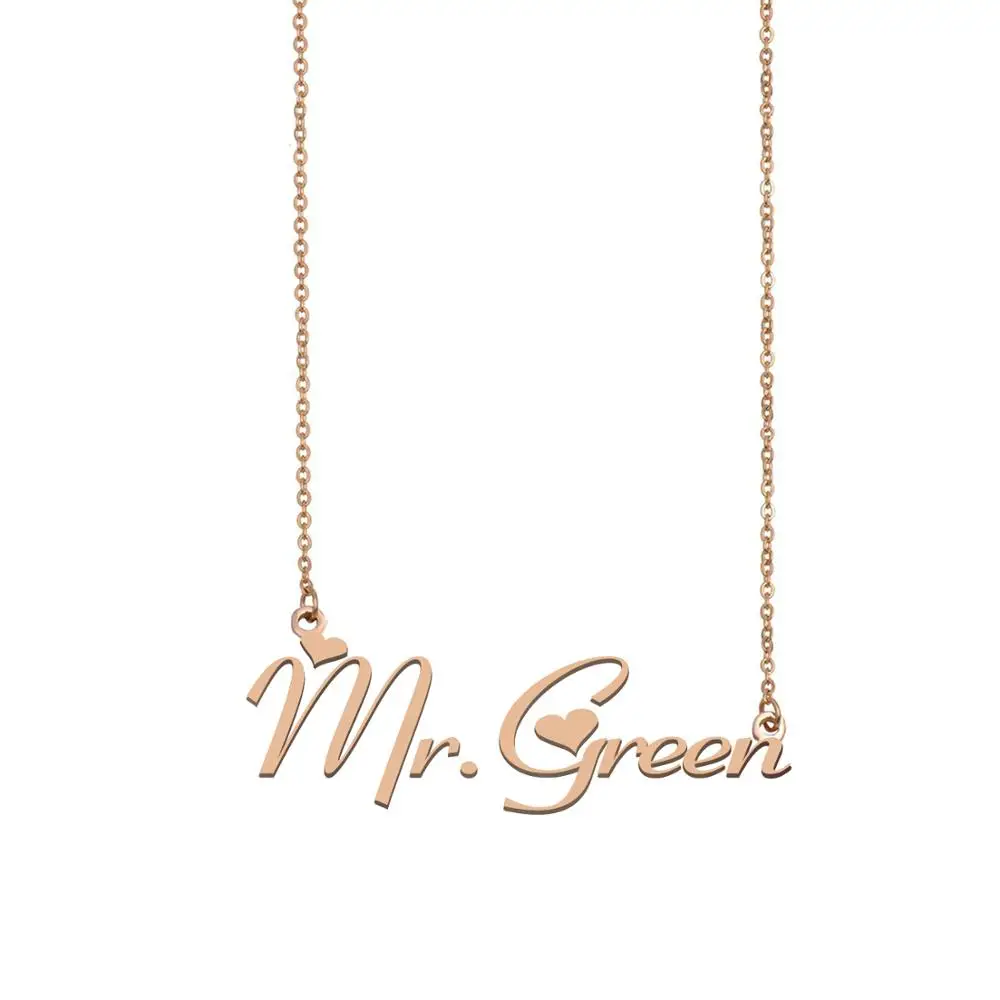 

Mr.Green Name Necklace , Custom Name Necklace for Women Girls Best Friends Birthday Wedding Christmas Mother Days Gift