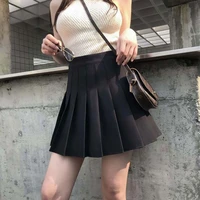 mini skirt student girl korean skirt pleated school skirt shorts high waist sexy mini japanese skirt black white for women