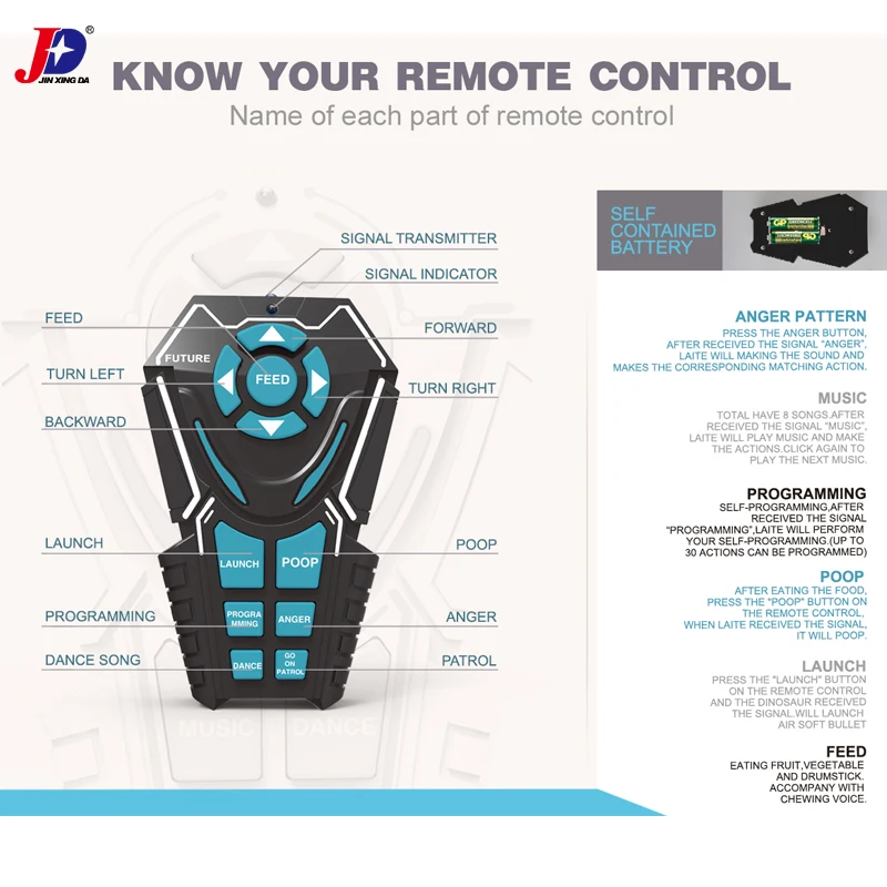 JXDA005s ходячий динозавр игрушка RC робот датчик жеста танцы Кормление светильник