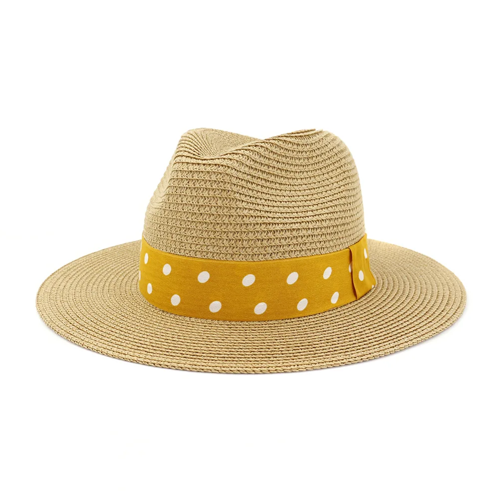 Панама соломенная с широкими полями и ремешком солнцезащитный козырек