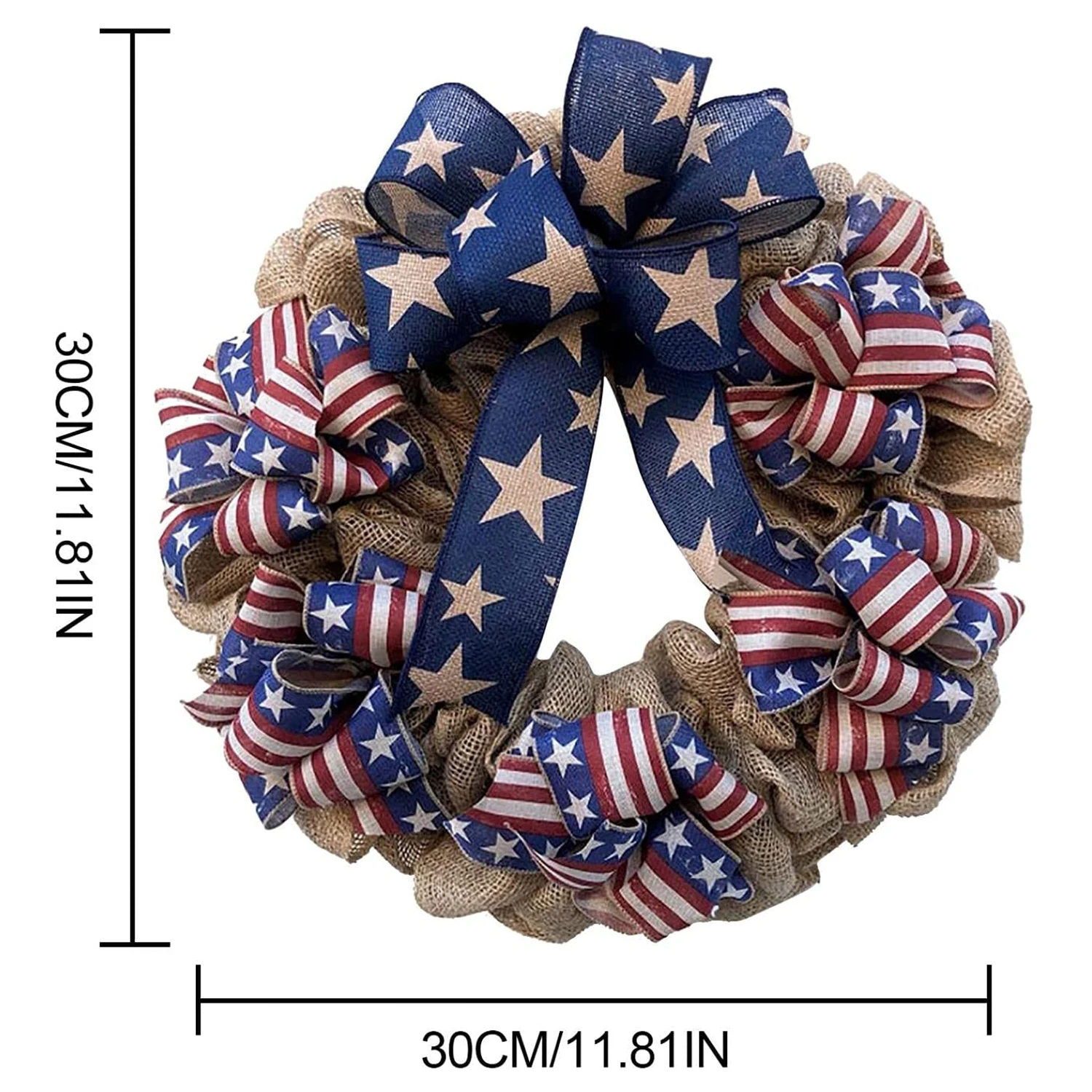 

Fgertt 4th of July Wreath Memorial Day Wreath, American Independence Day Wreaths Patriotic Decorations Front Door
