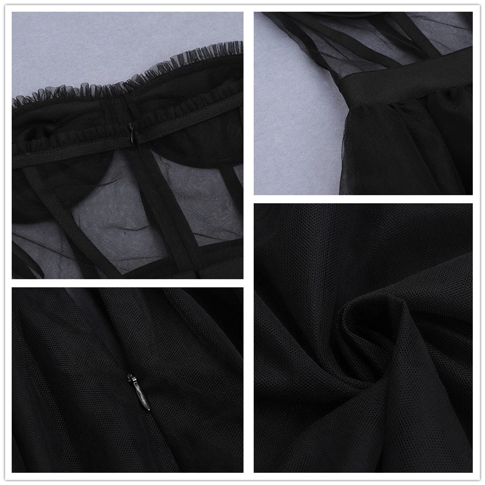 

2021 New Summer Sexy Sleeveless Strapless Backless Mesh Long Dress Black Women'S Celebrity Runway Evening Party Dress Vestidos