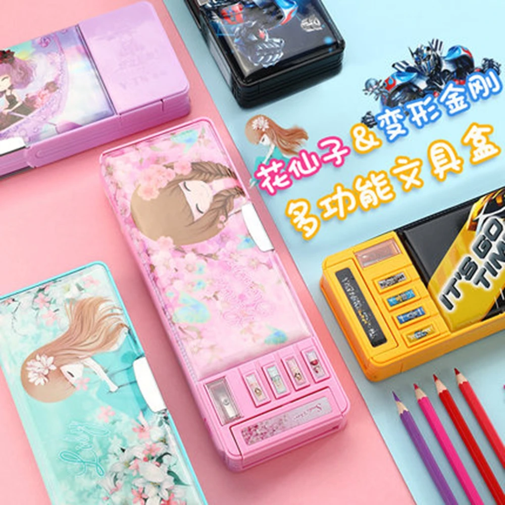 Многофункциональный чехол для карандашей мультяшный креативный большой