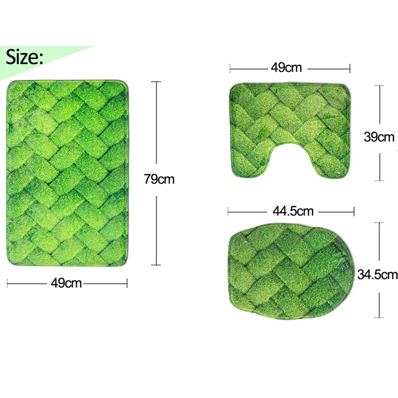 HUGSIDEA Soft Flannel Contour Rug Pedestal Mat And Toilet Lid Cover Beautiful Color Pattern Hot Selling Bath Carpet Set | Дом и сад
