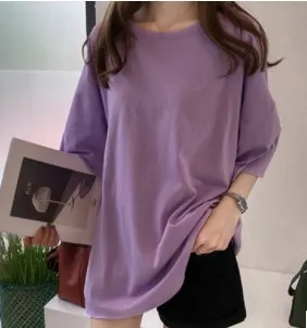 2019 летняя Высококачественная 15 цветов простая футболка женская хлопковая