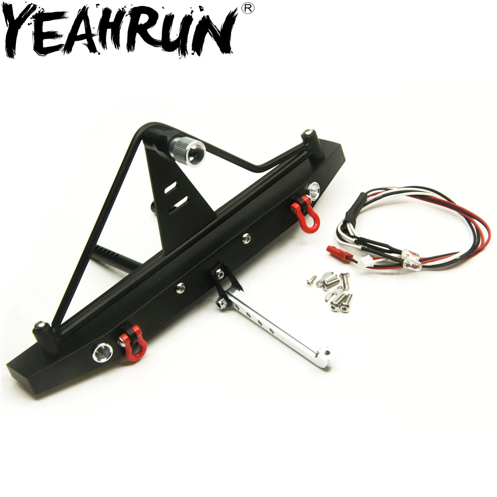 YEAHRUN черный стальной задний бампер крепление для лебедки с дужками осевого SCX10 90046