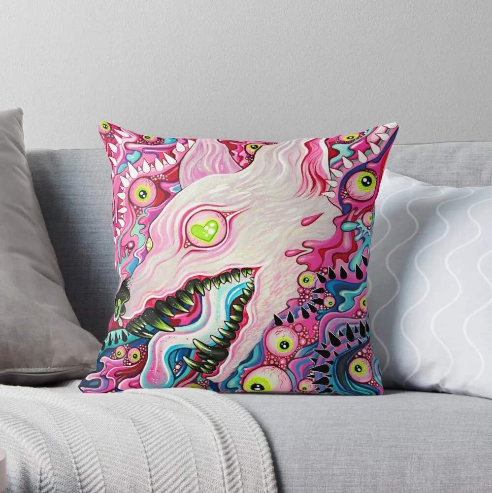 

Glitterwolf Acrylic Painting Throw Pillow Pillowcase Home Decorative Sofa Pillow Cover