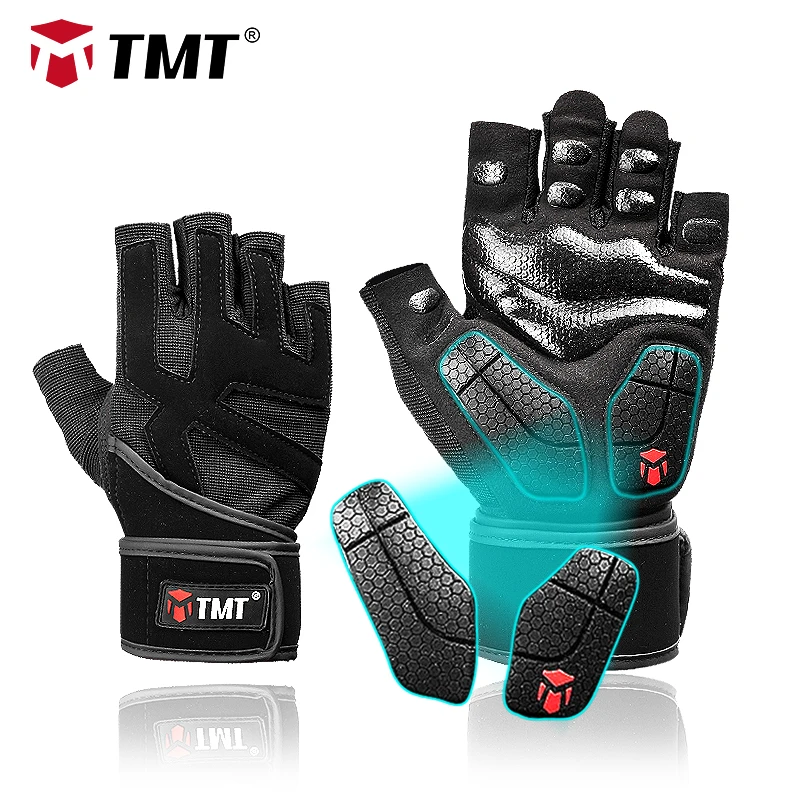 TMT перчатки для спортзала Кроссфит гантели спорт тяжелая атлетика дышащие