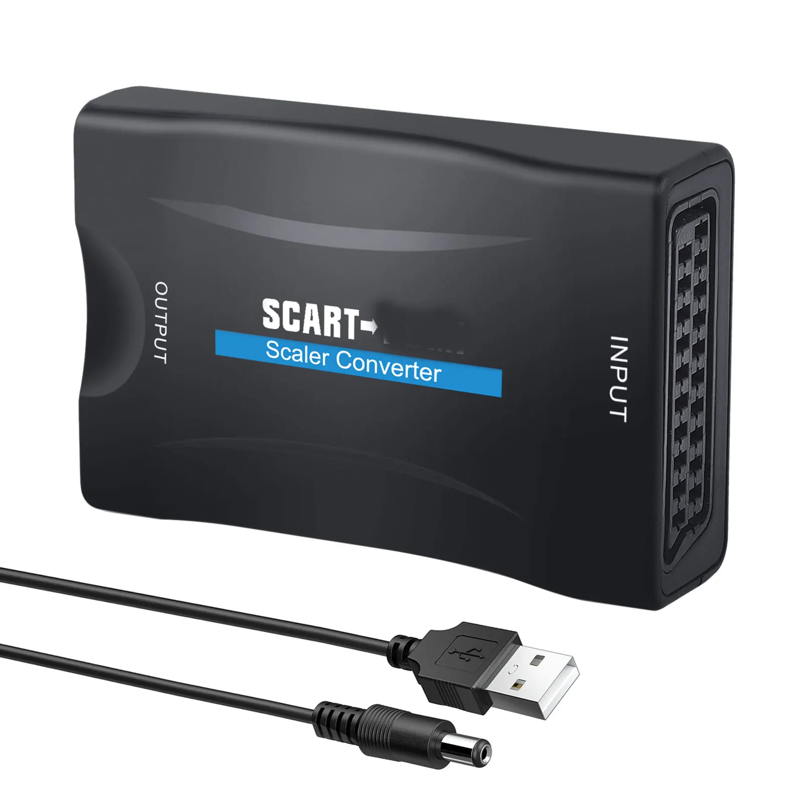 

Переходник 1080P SCART на HDMI-совместимый аудиовидео с USB-кабелем адаптер SCART in HDMI-совместимый выход Поддержка PAL 720p/1080p
