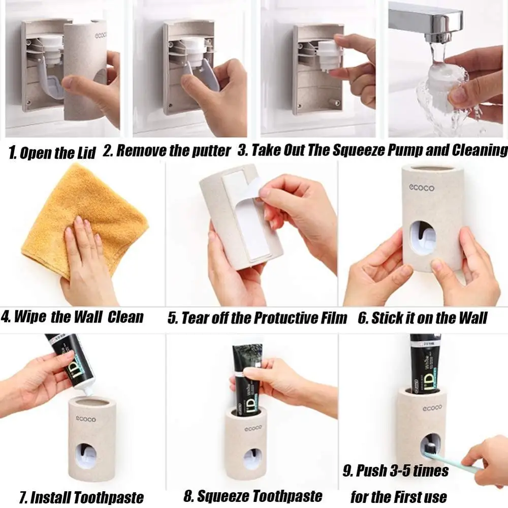 Автоматический Дозатор зубной пасты пыленепроницаемый держатель для ванной