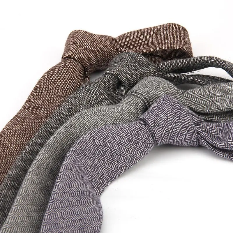 Мужской шерстяной галстук WindJ однотонный серый розовый фиолетовый теплый