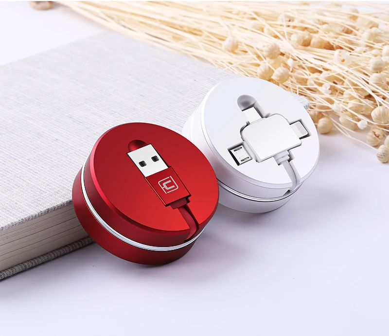CAFELE USB Type C Cable Fast Charge 3 in 1 retractable Micro usb cable for iphone x xr 7 redmi Huawei Support Data sync