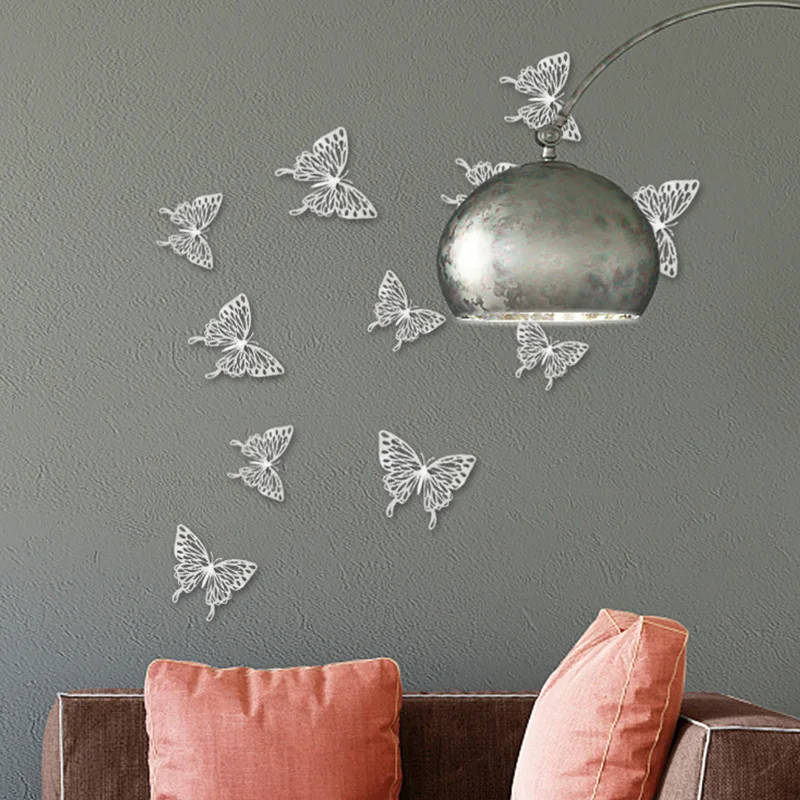 

12/24Pcs 3D Hollow Butterfly Wall Stickers Gold Simulation Butterflies Sticker For Home Living Bedroom Wall Decals Wedding Decor