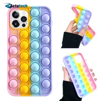 silicone bubble cell phone case anti stress soft cover for iphone 11 12 pro max mini x xs xr xs max 8 7 relive stress phone case