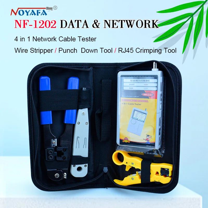 

4 in 1 Line Finder RJ45 Crimper Wire Tracker Tone Tool Kit Noyafa NF-1202 LAN Network Cable Tester Krone Stripper Crimp Tool