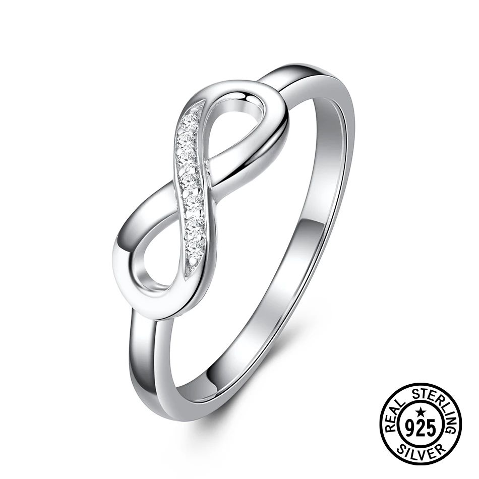 925 кольцо из стерлингового серебра со знаком бесконечности Классический Любовь