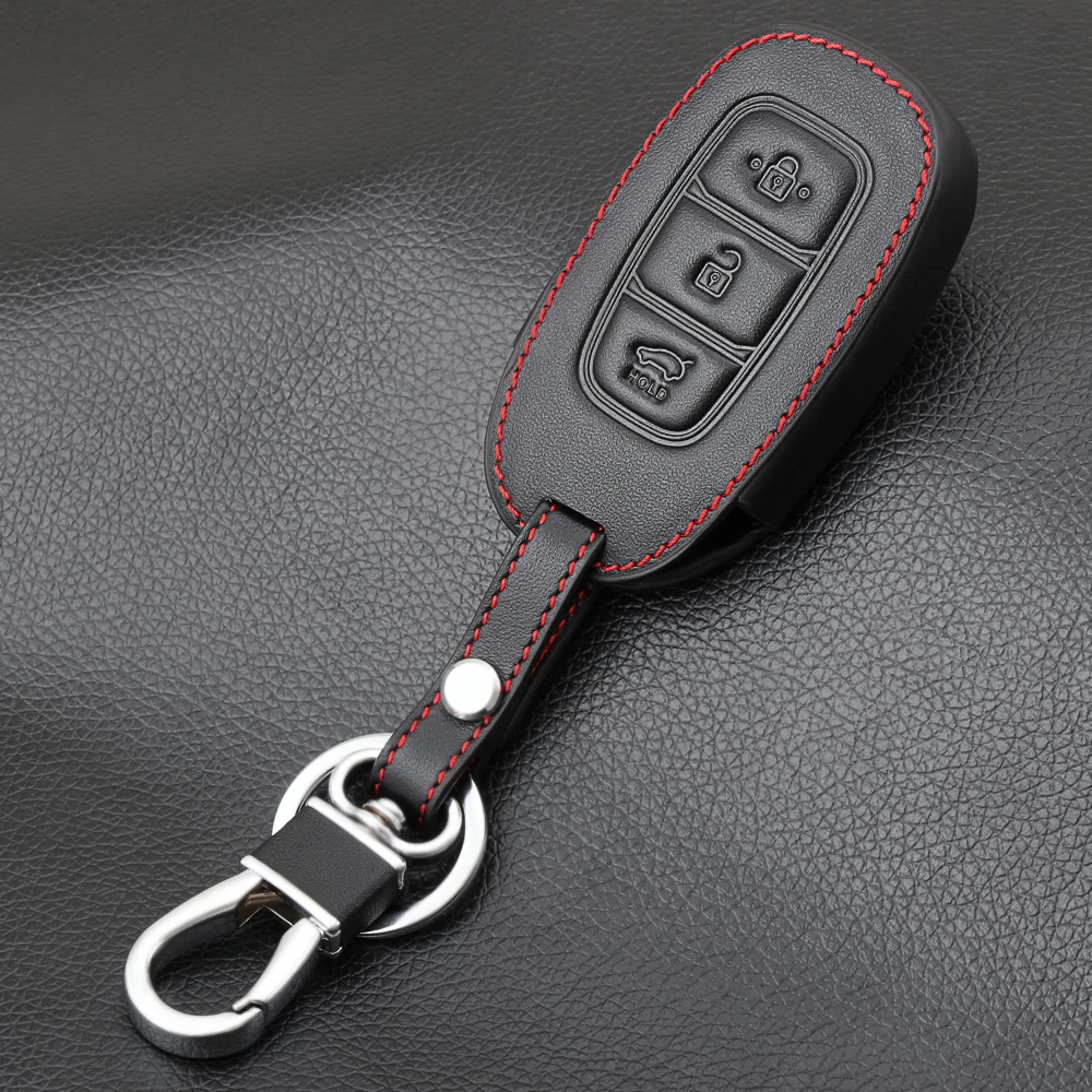 Горячая Распродажа кожаный чехол для ключа автомобиля Hyundai Santa Fe TM 2019 I30 2018 Solaris Azera