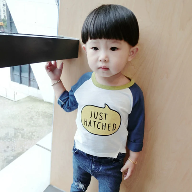 

Autumn Long-sleeved T-shirt 1-5 Years Old Boys Clothes Baby Kids Girls Tops Pure Cotton Soft Casual Pullover Bottoming Shirt