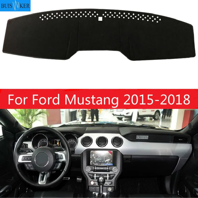 

For Ford Mustang 2015 2016 2017 2018 Dashboard Mat Cover Dashmat Pad Sun Shade Instrument Protect Carpet Car Styling Accessories